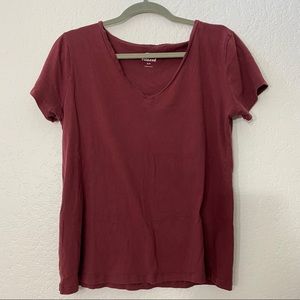 Maroon V-Neck Tee